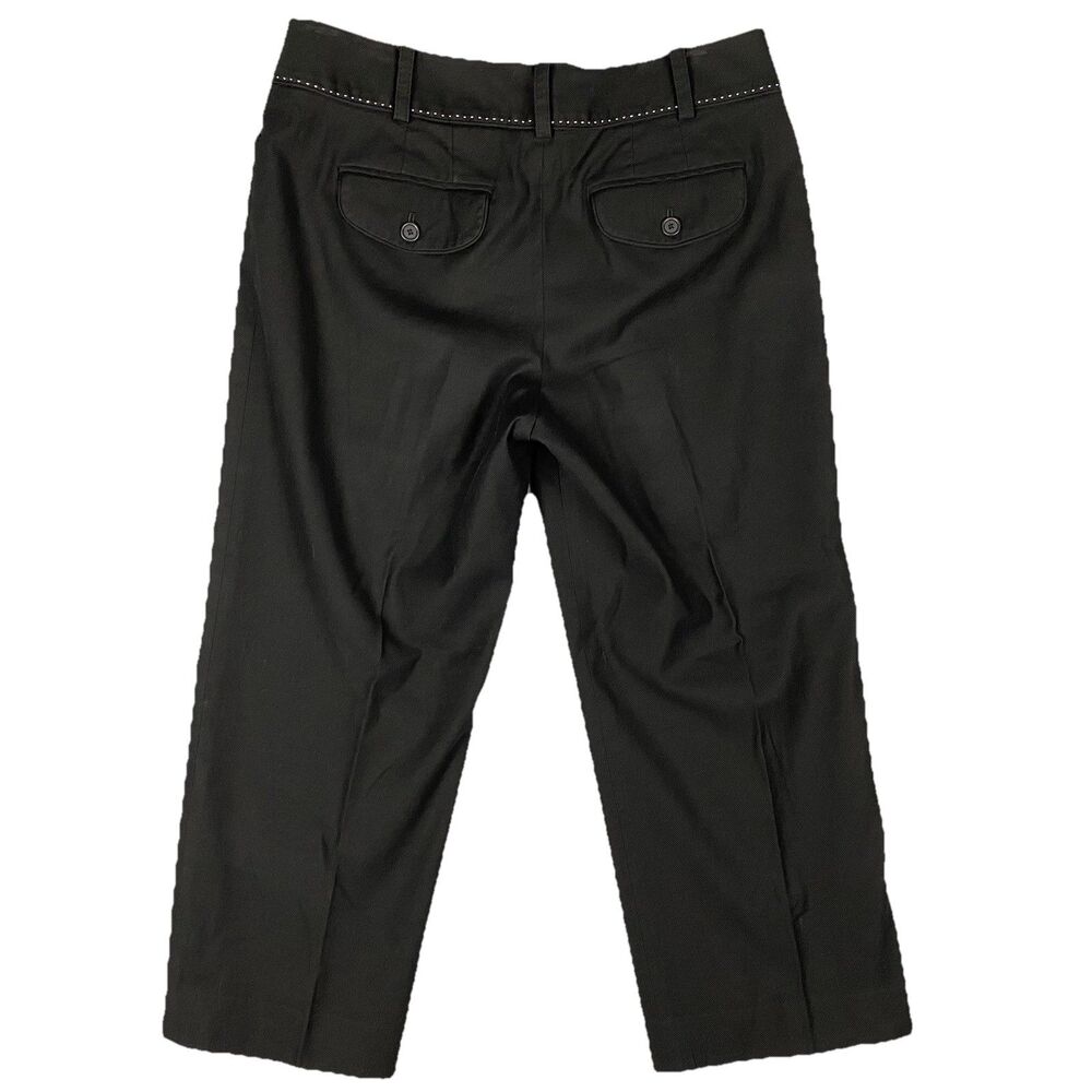 Ann Taylor Black Textured Cotton Tailored Crop Pants Womens‎ 6 - Picture 2 of 3
